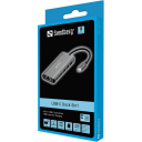 Sandberg USB-C Dock med HDMI, LAN, SD-kortleser, 61W Grå