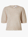 Selected Femme Lulu Short Sleeve Open Back Knit O-neck Beige S