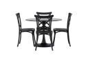 Venture Home Glade Matgruppe 100 cm Rund med 4 Crosett stoler Sort