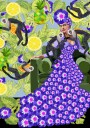 Tropical Woman with Monkeys Plakat / 40x50