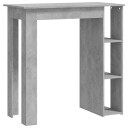vidaXL Barbord med hylle betonggrå 102x50x103,5 cm sponplate