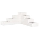 Hageplantekasse 4 etasjer 80,5x79x36 cm hvit heltre furu