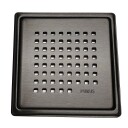 Purus Chess 150x150mm Gulvslukrist med PVD-behandling, Matt Sort