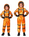 Orange Unisex Astronautkostyme til Barn - 5-7 ÅR