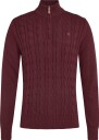 Morris Nathan Cable Half Zip   WINE RED   XS