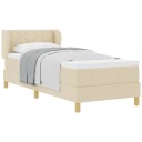  Box Spring Seng med Madrass i Krem   80x200 cm