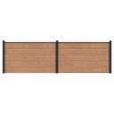 vidaXL Gjerdeplate 2 pcs WPC og Aluminium Brun