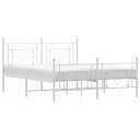 vidaXL Sengeramme i metall med hode- og fotgavl hvit 150x200 cm 8721012249417