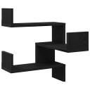 Vegghjørnehylle Svart Eik 40x40x49,5 cm Laget av Tre
