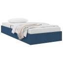  Seng med Oppbevaring med hodegjerde Blå 100 x 200 cm stoff