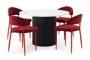 Scandinavian Choice Uppveda Spisebord 120 cm Rund med 4 stk Jairam Matstkolar Svart/Hvit