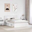  Sengestamme med hodegjerde Hvit 140 x 200 cm Konstruert tre