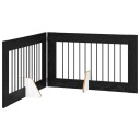Vidaxl Foldbar Hundegitter Med Stativer 2 Stk. Svart Eik 200.5 cm