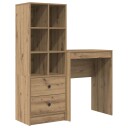  Skrivebord med lagring 2 pcs artisan eik 45,5 x 34 x 127 cm