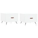  Salongbord 2 stk hvit 50x50x40 cm konstruert tre 8720845427948