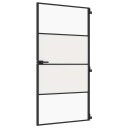 vidaXL Innerdør slank svart 102,5x201,5 cm herdet glass og aluminium
