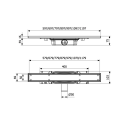 Purus Line 900mm Lavt Profil Designsluk med Ø50mm Sideutløp
