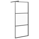 vidaXL Dusjvegg 90x195 cm halvfrostet ESG-glass svart