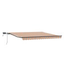  Manuell Uttrekkbar Markise med LED striper 450x350 cm