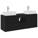vidaXL Baderomsskapsett 3 stk. Svart 49,5 x 41 x 62,5 cm
