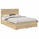  Sengestamme med skuff Sonoma eik 140 x 190 cm Konstruert tre