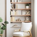 vidaXL Vegghylle 100x20x4 cm ubehandlet heltre eik