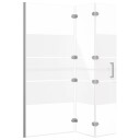 Leddet dusjdør ESG 120x140 cm hvit