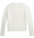 Ralph Lauren Kids Cable Knit Cotton V Neck Sweater   Cream   132 140