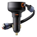Baseus Car Charger Baseus Enjoyment USB-C with USB-C cable and Lightning  60W (black)