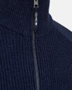 Dovre Pullover 'ribbed half zip' Ull Marineblå