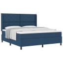  Box Spring Seng med Madrass   Blå   180x200 cm   Stoff