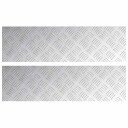  Sjekkplater 2 pcs sølv 70 x 20 cm Aluminium