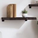 vidaXL Vegghylle m?rkegr? 60x40x6 cm behandlet heltre eik
