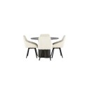 Spisegruppe Venture Home Olivia Ø110 cm med 4 stk Rosie Stoler