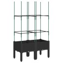 Plantekasse med espalier svart 80x40x142,5 cm PP
