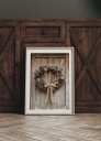 Christmas Wreath on a Wooden Door Plakat Plakat / 30x40cm