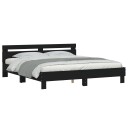 vidaXL Sengeramme med hodegavl svart 200x200 cm konstruert tre 8721012246102