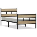 Sengeramme i metall uten madrass sonoma eik 75x190 cm 8721158376992