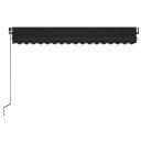 vidaXL Manuell uttrekkbar markise med LED 450x350 cm antrasitt