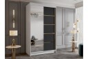 Narbonne Garderobe med Speil 100x200 cm - Svart/Hvit