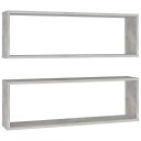 vidaXL Vegghyller kubeformet 2 stk betonggr? 80x15x26,5 cm sponplate