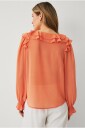 Ellos Collection   Bluse med volanger   Orange