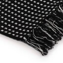 vidaXL Pledd bomull rutetmønster 160x210 cm svart
