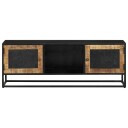 vidaXL TV-benk 110x30x40 cm heltre mangotre og jern