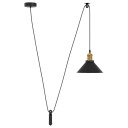  Høydejusterbar E27 Glans Svart Ø 22cm Metall