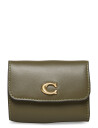 Coach Refined Calf Leather Essential Card Holder Wallet   Khaki green   ONE SIZE