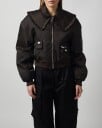 Ganni Jacket Duchesse Nylon Bomber  Mörkbrun 34