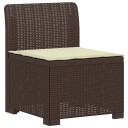 vidaXL 1 seters Hage Sofa med Pute Rattan Utseende PP Brun
