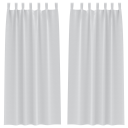  Gardiner med gardiner 2 pcs Lys grå Polyester