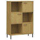 vidaXL Bokhylle med metallben brun 90x35x128,5 cm heltre OSLO